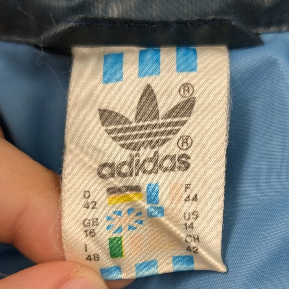 VTG Adidas Jacket Men's Medium Blue Lightweight Retro High Neck Sportswear 80s